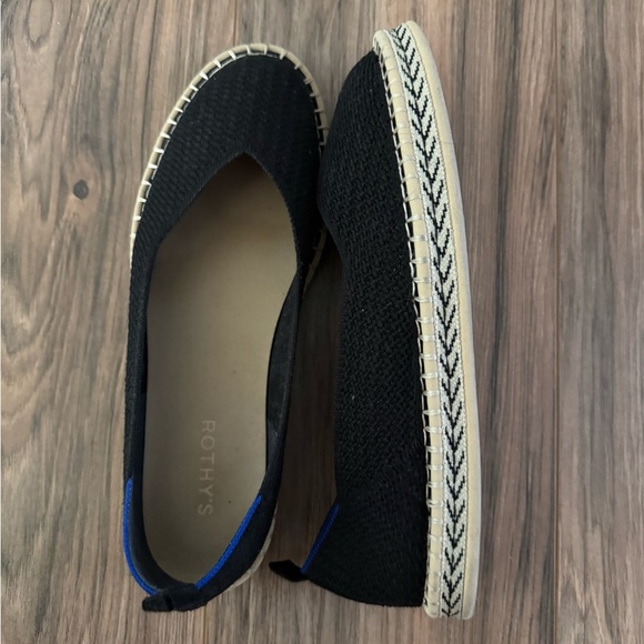 Rothy's Black Espadrille Flats with Ribbon Ties - Picture 2 of 4